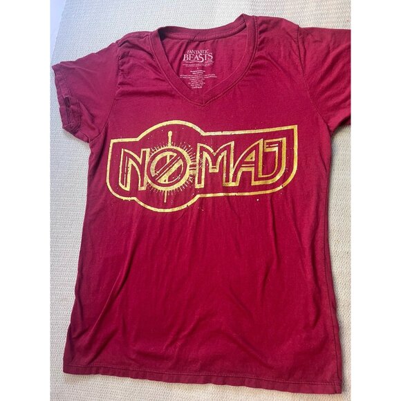 Fantastic Beasts And Where To Find Them No-Maj Girls T-Shirt Large V-neck Red - Picture 6 of 7